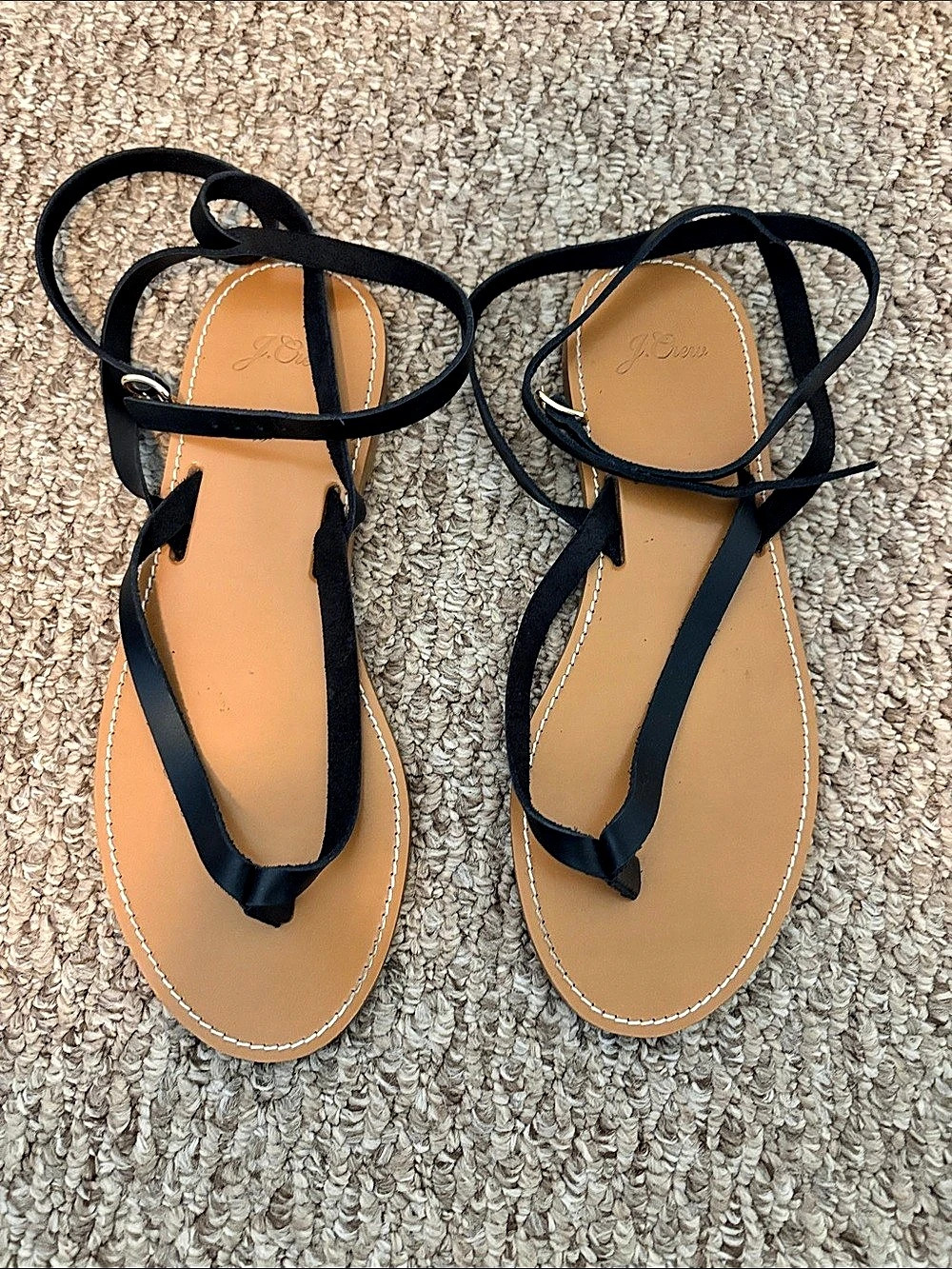 J. Crew Strappy Sandals in Black & Brown - US 9